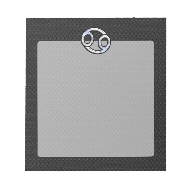 Chrome Like Cancer Zodiac Sign on Snake Skin Style Notepad (Front)