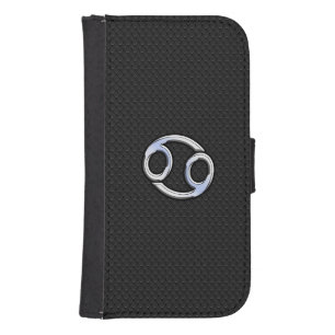 Chrome Like Cancer Zodiac Sign Samsung S4 Wallet Case