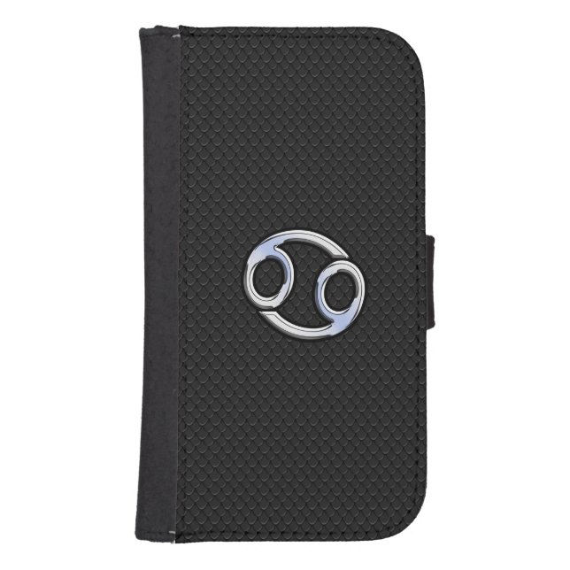 Chrome Like Cancer Zodiac Sign Samsung Galaxy Wallet Case (Front)