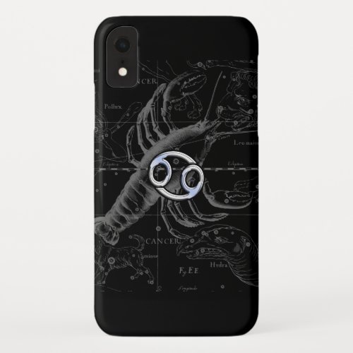 Chrome like Cancer Zodiac Symbol on Hevelius iPhone XR Case