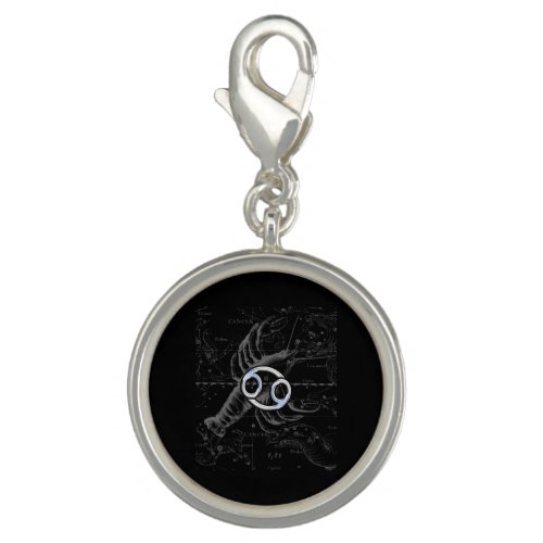 Chrome like Cancer Zodiac Symbol on Hevelius Charm