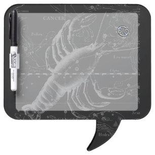 Chrome like Cancer Zodiac Symbol on Hevelius Dry-Erase Board