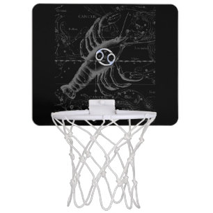 Chrome like Cancer Zodiac Symbol on Hevelius Mini Basketball Hoop