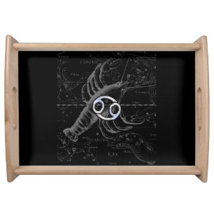 Chrome like Cancer Zodiac Symbol on Hevelius Serving Tray