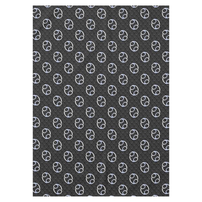 Chrome Like Cancer Zodiac Symbol on Snake Skin Tablecloth (Front)
