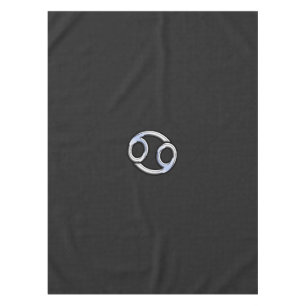 Chrome Like Cancer Zodiac Symbol on Snake Skin Tablecloth
