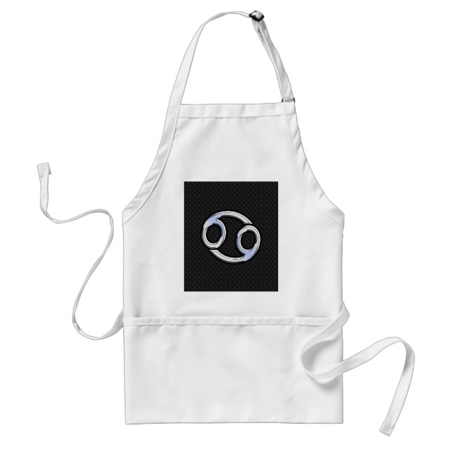Chrome Like Cancer Zodiac Symbol on Snake Style Adult Apron (Front)
