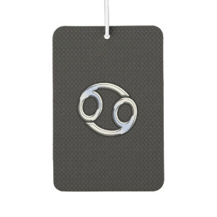 Chrome Like Cancer Zodiac Symbol on Snake Style Car Air Freshener