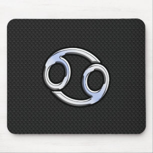 Chrome Like Cancer Zodiac Symbol on Snake Style Mouse Pad