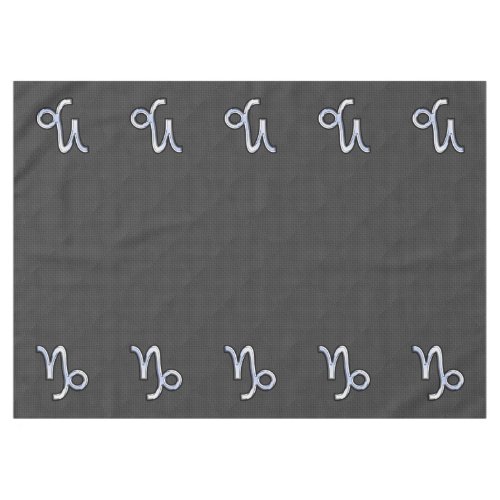 Chrome like Capricorn Zodiac Sign on Carbon Fiber Tablecloth