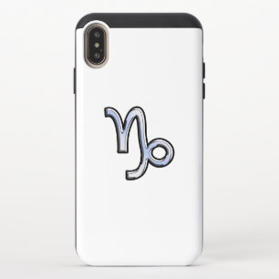 Chrome like Capricorn Zodiac Sign on Carbon Fiber iPhone XS Max Slider Case