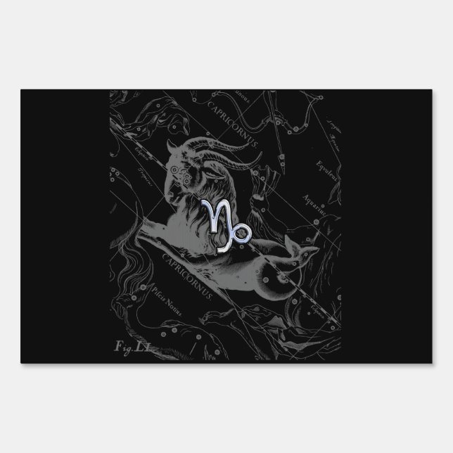 Chrome like Capricorn Zodiac Sign on Hevelius (Front)
