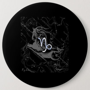 Chrome like Capricorn Zodiac Sign on Hevelius Button