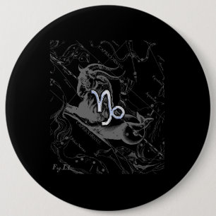 Chrome like Capricorn Zodiac Sign on Hevelius Button