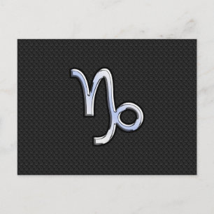 Chrome like Capricorn Zodiac Symbol on Snake Skin Postcard