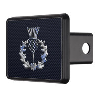 Chrome Like Carbon Fiber Print Scottish Thistle