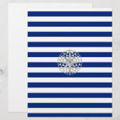 Chrome Like Compass on Nautical Stripes (Front/Back)