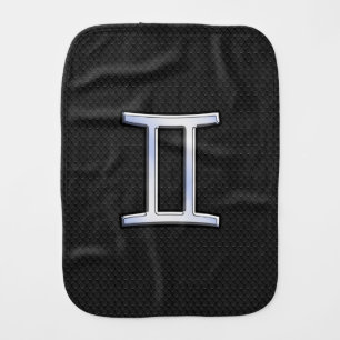 Chrome Like Gemini Zodiac Sign Baby Burp Cloth