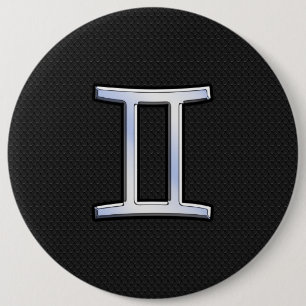 Chrome Like Gemini Zodiac Sign Button