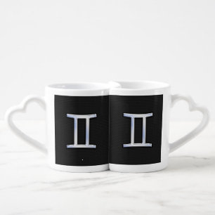 Chrome Like Gemini Zodiac Sign Coffee Mug Set