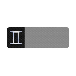Chrome Like Gemini Zodiac Sign Label
