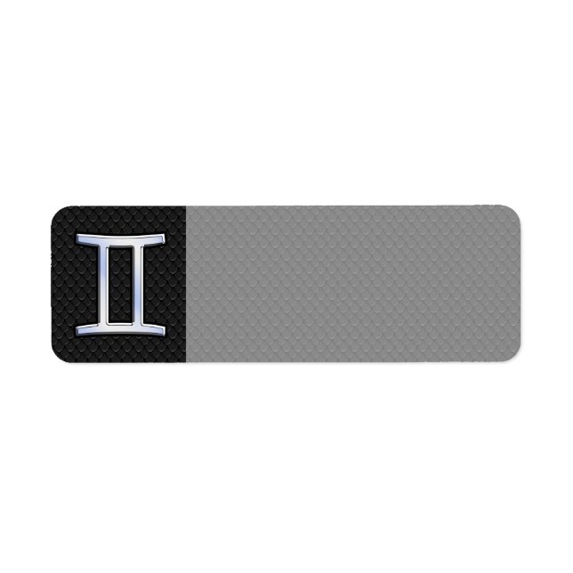Chrome Like Gemini Zodiac Sign Label (Front)