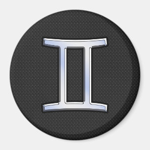 Chrome Like Gemini Zodiac Sign Magnet