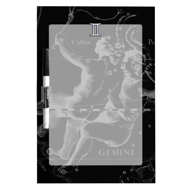 Chrome like Gemini Zodiac Sign on Hevelius 1690 Dry-Erase Board (Front)