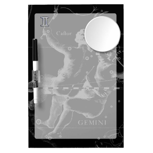 Chrome like Gemini Zodiac Sign on Hevelius 1690 Dry Erase Board With Mirror
