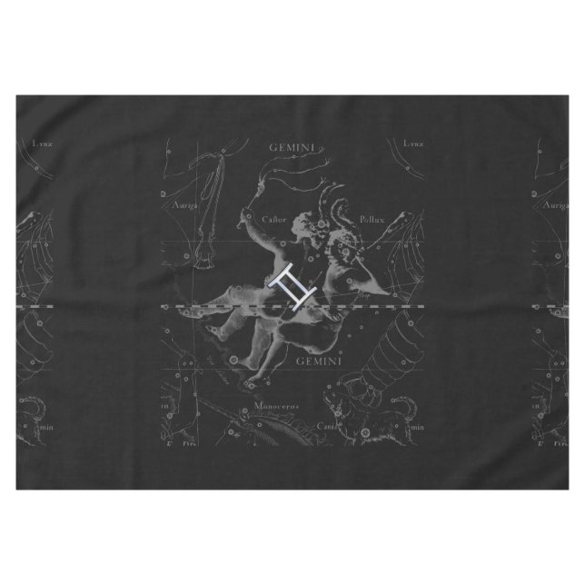Chrome like Gemini Zodiac Sign on Hevelius Tablecloth (Front (Horizontal))