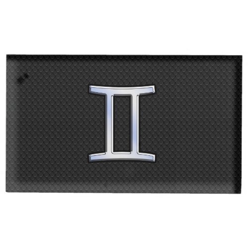 Chrome Like Gemini Zodiac Sign Place Card Holder