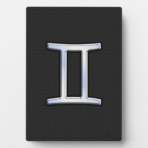 Chrome Like Gemini Zodiac Sign Plaque