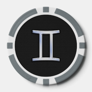 Chrome Like Gemini Zodiac Sign Poker Chips