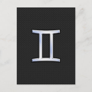 Chrome Like Gemini Zodiac Sign Postcard