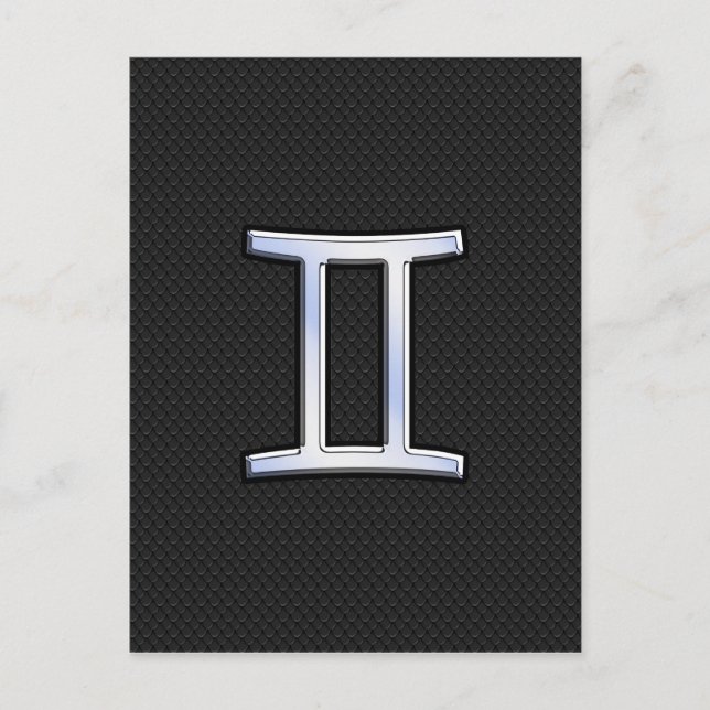Chrome Like Gemini Zodiac Sign Postcard (Front)