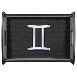 Chrome Like Gemini Zodiac Sign Serving Tray