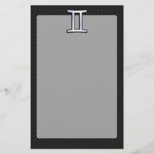 Chrome Like Gemini Zodiac Sign Stationery
