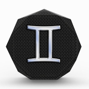Chrome Like Gemini Zodiac Symbol Award