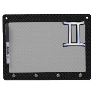 Chrome Like Gemini Zodiac Symbol Dry Erase Board With Keychain Holder