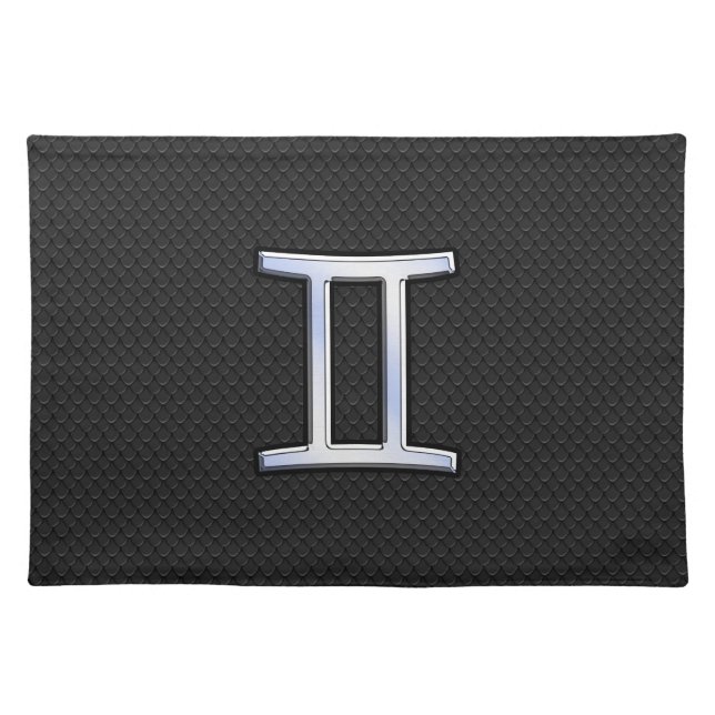Chrome Like Gemini Zodiac Symbol Placemat (Front)