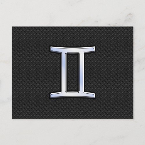 Chrome Like Gemini Zodiac Symbol Postcard