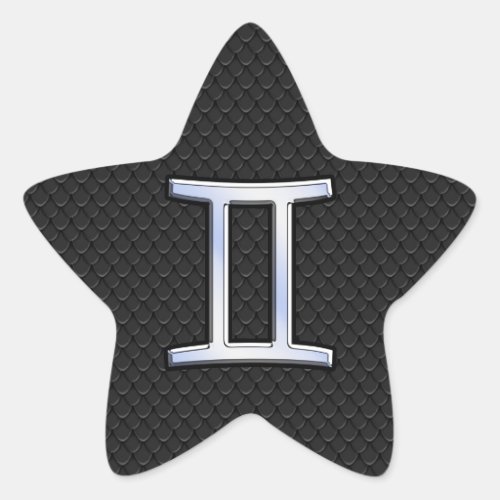 Chrome Like Gemini Zodiac Symbol Star Sticker