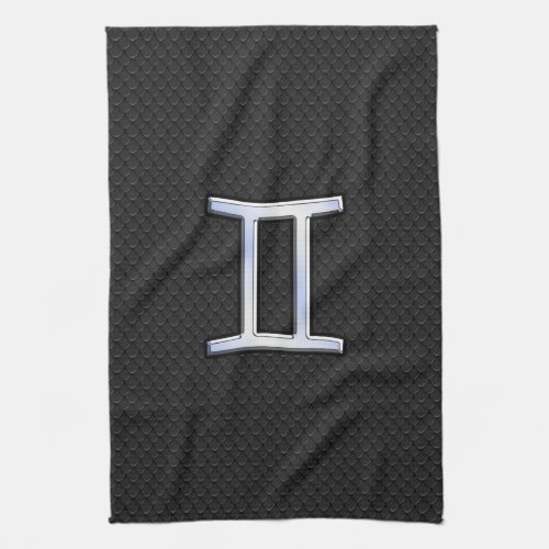 Chrome Like Gemini Zodiac Symbol Towel