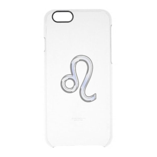 Chrome Like Leo Sign on Navy Blue Digital Camo Clear iPhone 66S Case