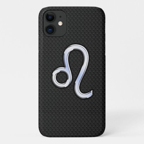 Chrome Like Leo Sign on snake skin iPhone 11 Case