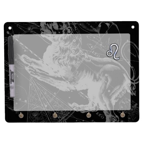 Chrome Like Leo Zodiac Constellation Map Hevelius Dry Erase Board With Keychain Holder