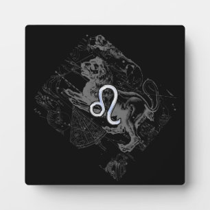 Chrome Like Leo Zodiac Constellation Map Hevelius Plaque