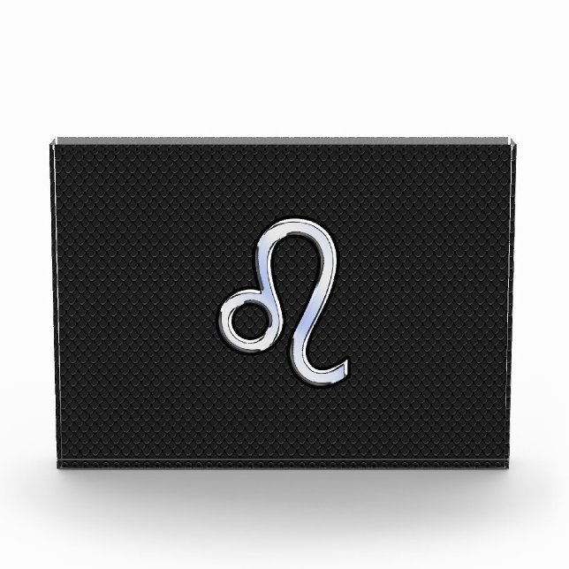 Chrome Like Leo Zodiac Sign on snake skin Acrylic Award (Front)