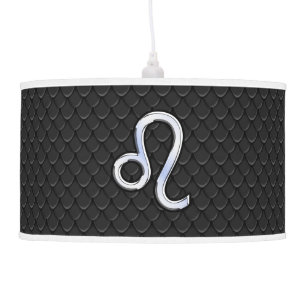 Chrome Like Leo Zodiac Sign on snake skin Ceiling Lamp