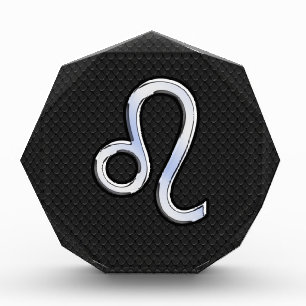 Chrome Like Leo Zodiac Sign on Snake Skin Decor Award